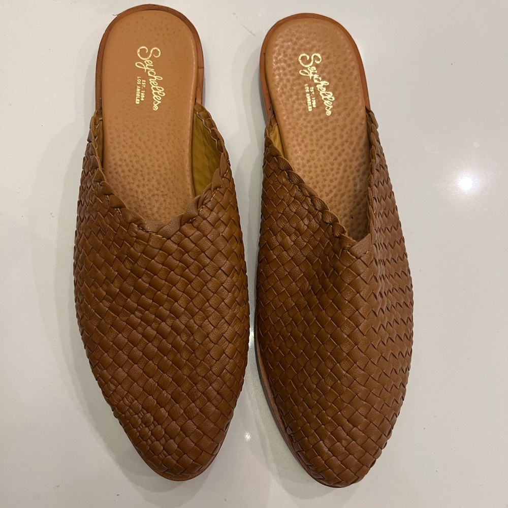 Seychelles Brown Woven Mules